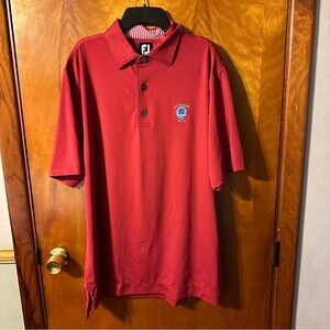 FootJoy Crimson Red Short-Sleeve Golf Polo with Chest Emblem
